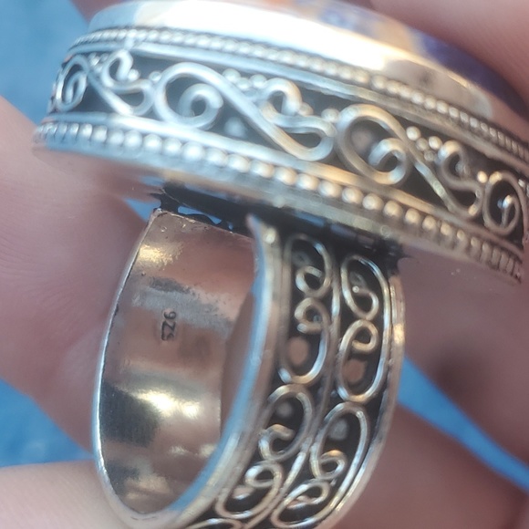 New Oversized Sodalite 925 Silver Ring. - Picture 3 of 12